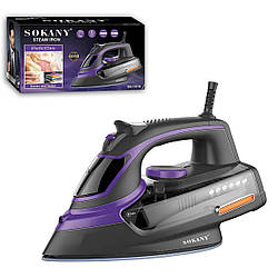 Праска для одягу Sokany SK-11016 з керамічною підошвою 2400 Вт Чорно-фіолетова