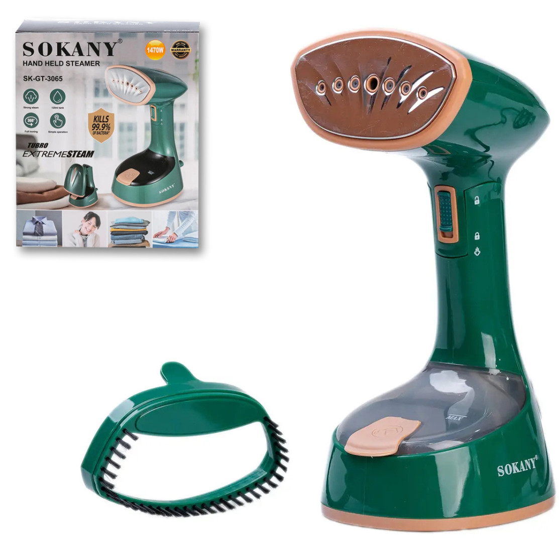 Ручний відпарювач SOKANY SK-GT-3065 складаний, зелений