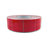 Стрічка світловідбивна 5,5 cм х 1 м червона (сегментований тип) SKADI