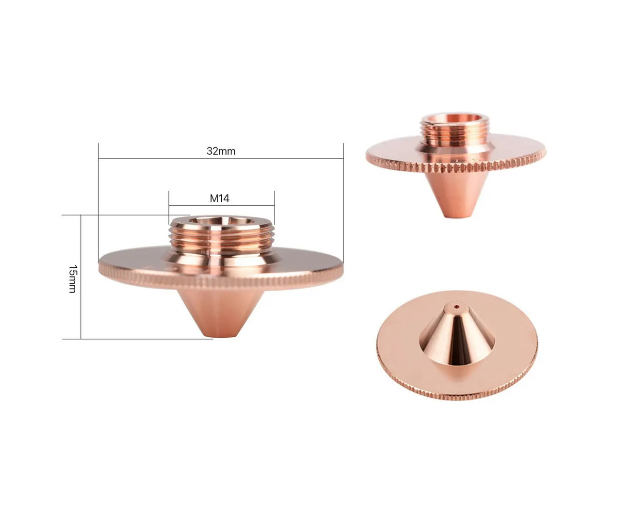 Сопло одинарне 2 mm D32 H15 M14 type С, фото 1