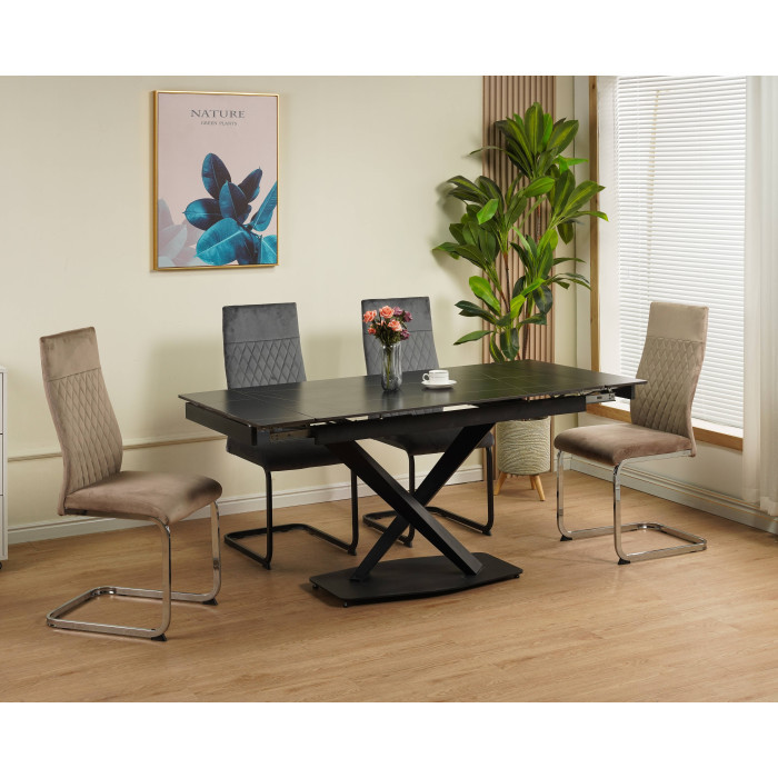 Стіл Sunrise DT-2305S  Lauren black Evrodim  матова  кераміка 120*80