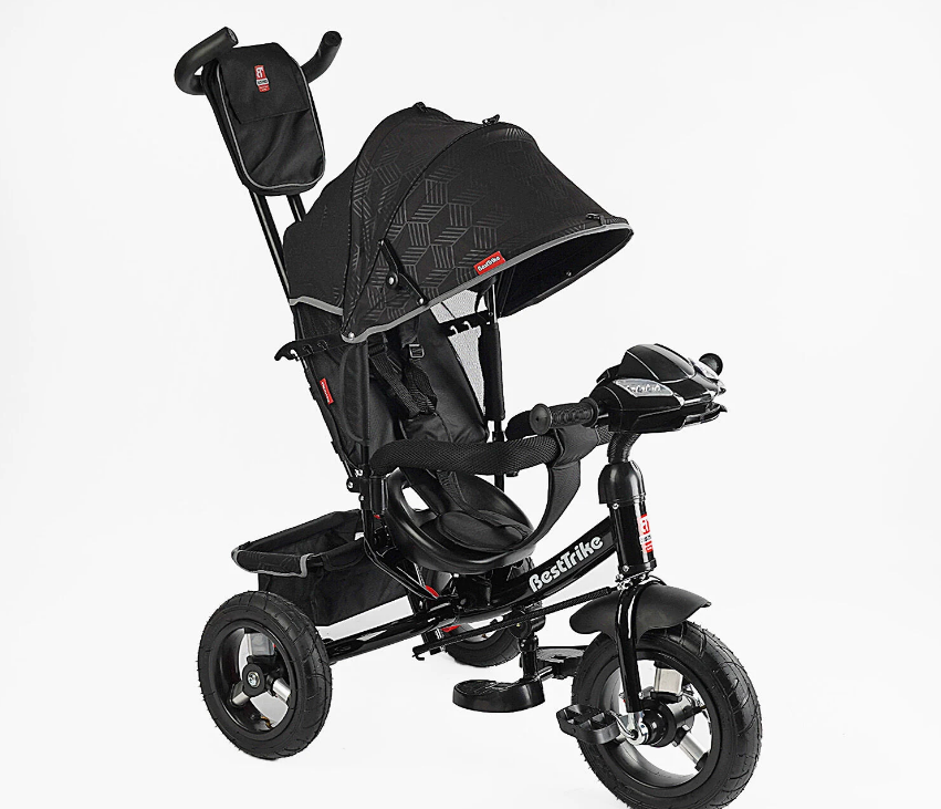 Триколісний велосипед Best Trike 3390 - 39 - 211 чорний надувні колеса інтерактивна панель з пультом