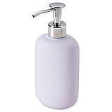 Набір аксесуарів для ванної кімнати IKEA EKOLN лілова кам'яна кераміка - мильниця стакан дозатор йоржик відро, фото 5