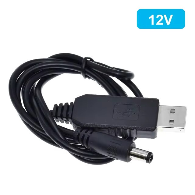 USB кабель для роутера TZT DC 12V адаптер шнур для wi-fi модему підвищуючий модуль перетворювач струму 5V-12V