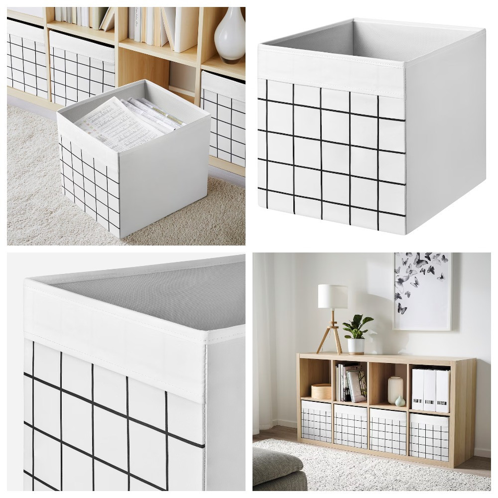 Оксамитова коробка для зберігання речей IKEA DRÖNA DRONA 33x38x33 см білий органайзер для одягу білизни іграшок, фото 1
