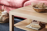 Журнальний стіл з полицею IKEA LACK 90x55 см бежевий (під дуб) прямокутний кавовий столик для вітальні ІКЕА, фото 5