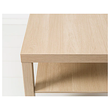 Журнальний стіл з полицею IKEA LACK 90x55 см бежевий (під дуб) прямокутний кавовий столик для вітальні ІКЕА, фото 6
