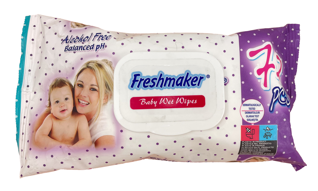 Вологі серветки для дітей Freshmaker з фліптопом 72 шт