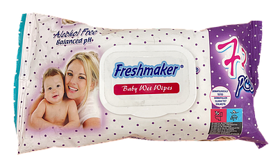 Вологі серветки для дітей Freshmaker з фліптопом 72 шт