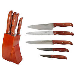 Набір з ножів 5 шт та колоди Elit (131)