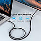 Кабель Vention Cotton Braided USB-C to HDMI Cable 1M Black Aluminum Alloy Type, фото 6