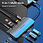 USB-хаб Vention Multi-function USB-C to HDMI/USB-C Gen 1/USB3.0x2/RJ45/SD/TF/TRRS 3.5mm/PD Docking Station, фото 3