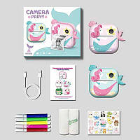 Дитячий цифровий фотоапарат із термопринтером M 5 Y, роз'єм для SD карти, 2 рулони термопаперу