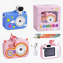 Фотоапарат дитячий С 65317, 32 гб пам'яті, фронтальна камера, звук, фото, відео, 3 ігри, роз'єм для