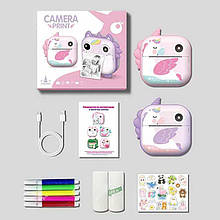 Дитячий фотоапарат-принтер із термодруком M 5 D 2, роз'єм для SD карти, 2 рулони термопаперу