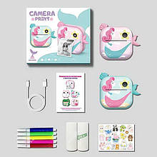 Дитячий фотоапарат-принтер із термодруком M 5 Y, роз'єм для SD карти, 2 рулони термопаперу