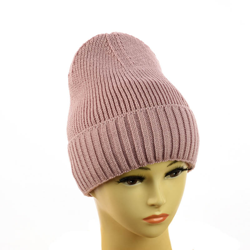 Зимова молодіжна шапка-біні "Софі" пудра