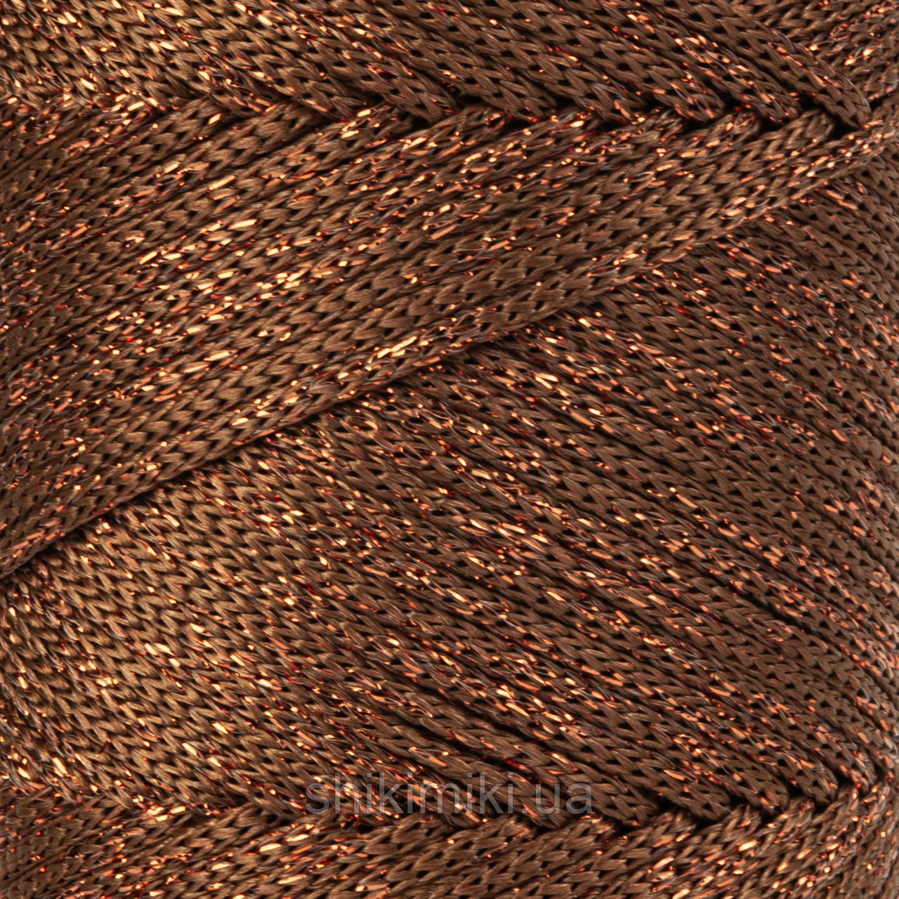 Трикотажний шнур з люрексом PP Macrame Glitter, колір Бронзовий