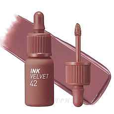 Матова помада-тинт для губ Peripera Ink Velvet # 42 Pinkish Nude 4 г