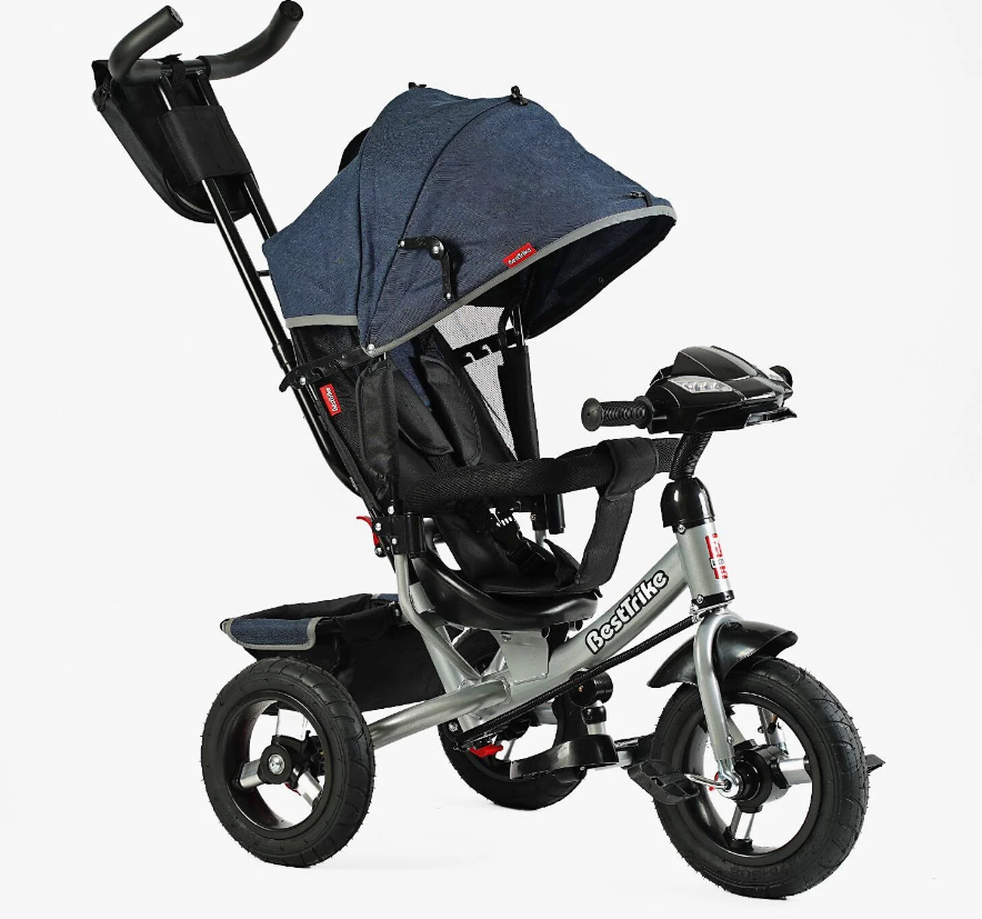 Триколісний велосипед Best Trike 3390 - 32 - 068 синій надувні колеса інтерактивна панель з пультом