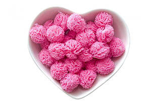 Помпони фатинові 1,5см рожеві