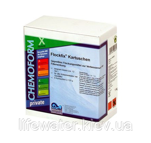 Flockfix Kartushen (8х125 г) (подушечки) таблетований флокулянт в картриджах для освітлення води 1 кг. хімія, фото 1