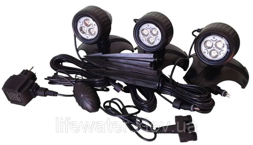 Світильник ставковий LED lamp set 3x3 з автоматичним датчиком включення SG151