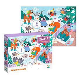 Набір пазлів для дітей "Зимові тваринки" на 60 елементів | Dodo (300578)
