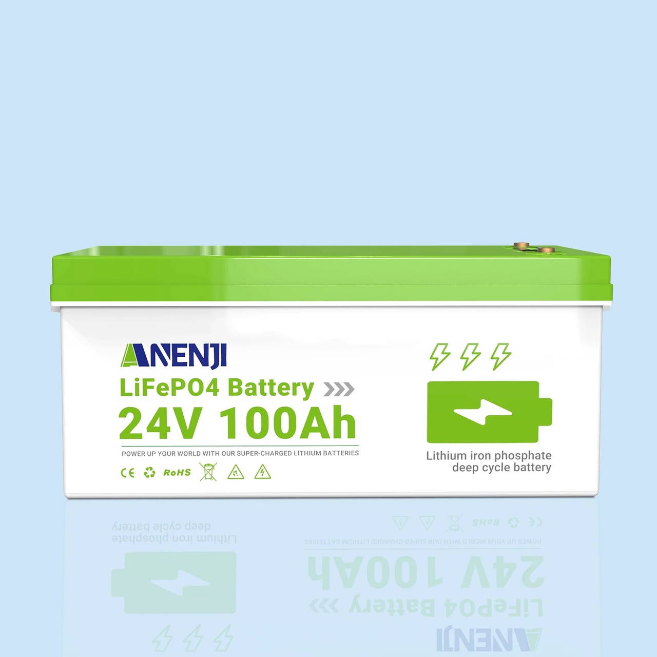 Акумуляторна батарея  Anenji LiFePO4 ANJ-24V-100AH-PX 24V 100Ah 2560Wh в наявності