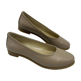 Балетки жіночі шкіряні бежевого кольору “Style Shoes”