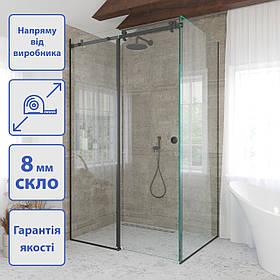 Розсувна кутова душова кабіна Gela Black