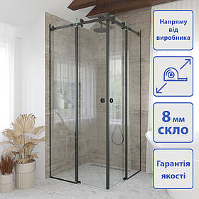 Розсувна кутова душова кабіна Parma Black