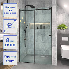 Розсувна душова кабіна в нішу Aosta Black