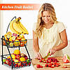 2-рівневий кошик для фруктів KYCREAL. Настільна ваза для фруктів з тримачем для бананів, фото 4