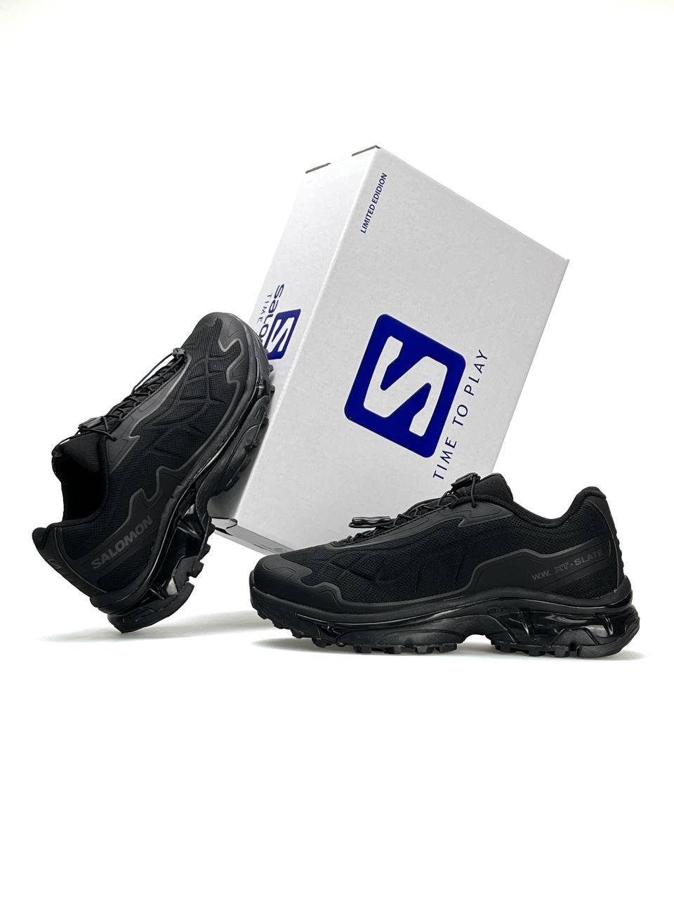 Чоловічі кросівки Salomon XT-SLATE Black, чоловічі нейлон текстиль кеди Соломон чорні. Чоловіче взуття