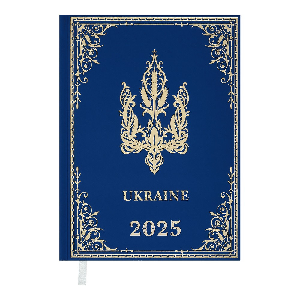 Щоденник датований 2025 BUROMAX UKRAINE A5 336 стор. блакитний тверда обкл. (BM.2128-14)