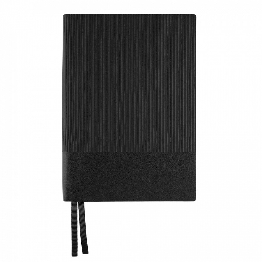 Щоденник датований 2025 Leo Planner Velvet А5 368 стор. чорний м'яка обкл. (252522)