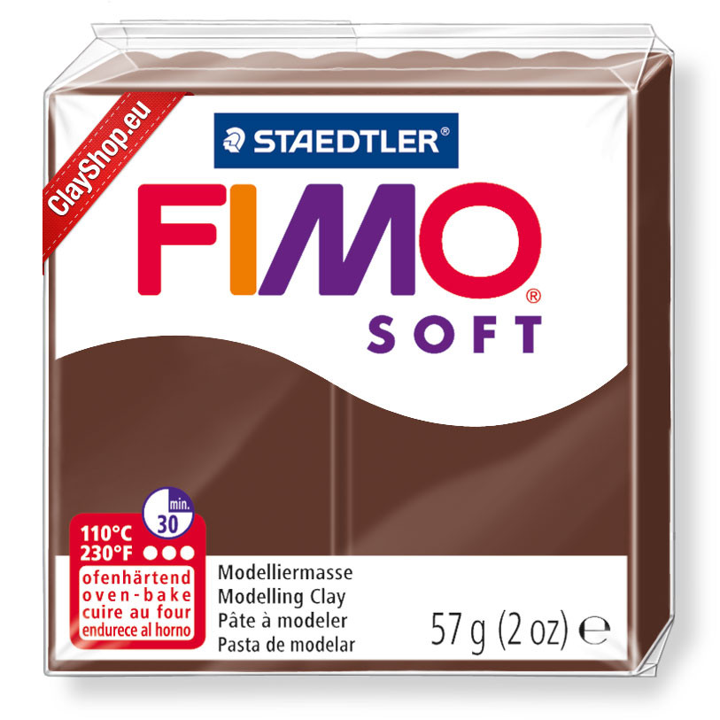 Полімерна глина пластика Фімо Софт Fimo Soft шоколад 75 - 56гр