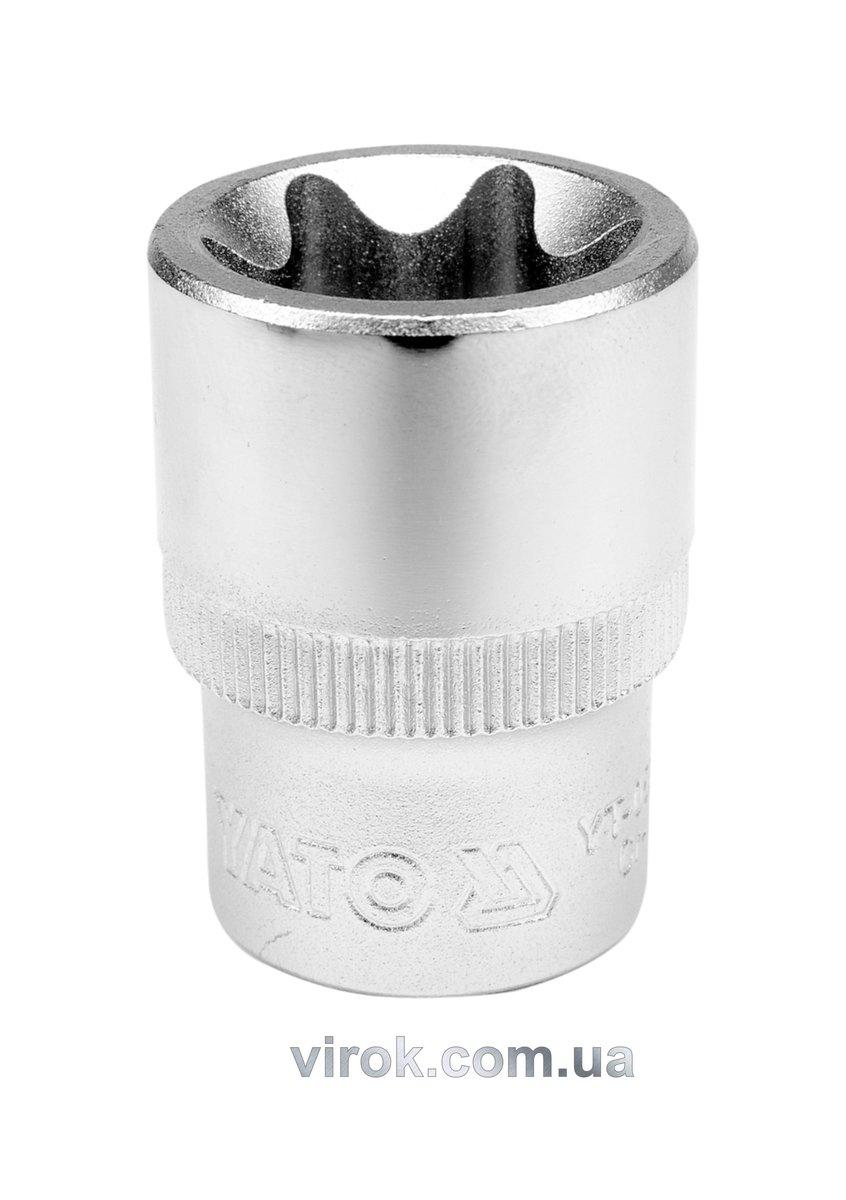 Головка торцева YATO : TORX E20, квадрат 1/2", L= 38 мм. CrV,  [12/120/240], фото 1