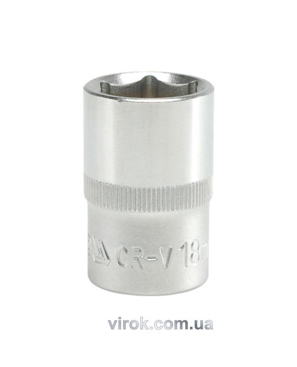 Головка торцева 6-гранна YATO : квадрат 1/2", М= 18 мм, L= 38 мм [12/120/240], фото 1