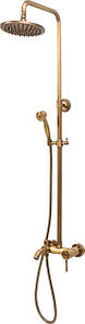 Душовий комплект з кульовим регулятором RETRO BRONZE 2 FALA : 2 функції, регульована висота 95-130см