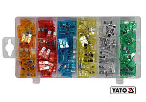 Запобіжники автомобільні YATO STANDARD, по 20 шт. для струмів 5, 10, 15, 20, 25, 30 А, 120 шт [12]