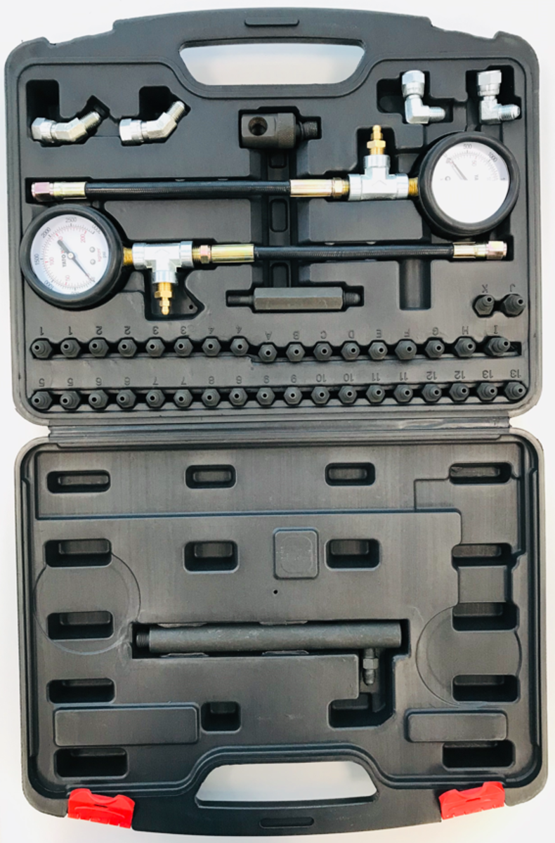 Компресометр до гальмівних систем авто YATO: 0-20 МПа, зі спорядженням, 46 елем + кейс [5], фото 1