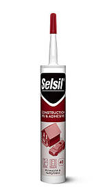 Герметик поліуретановий SELSIL PU 40 (Чорний) для дахів / будівництва. П/В/Ф V280 мл [25]