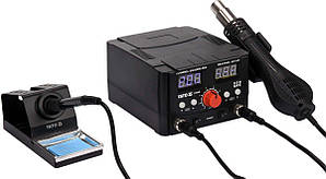 Паяльна станція + фен мережеві YATO; Р= 75Вт, t°= 200-480°С, жало 900М, фен t°= 100-480°С 750В [6]