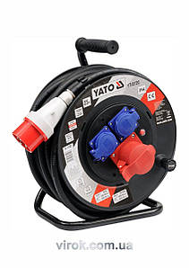 Подовжувач мережевий YATO на котушці : L= 25 м. 5-жильний S=2,5 мм² [1]