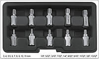 Набір екстракторів-насадок YATO Ø 3-11 мм, для зломаних гвинтів, 10 Од. [20]