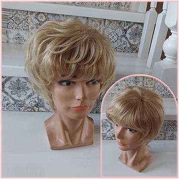 Перука з натурального волосся каскад платіновий блонд VEGA НН- 15BT613