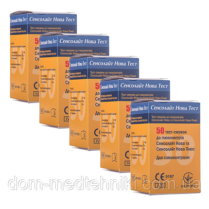 Тест-смужки СенсоЛайт Нова Тест / Sensolite Nova Test, 250 шт., фото 1