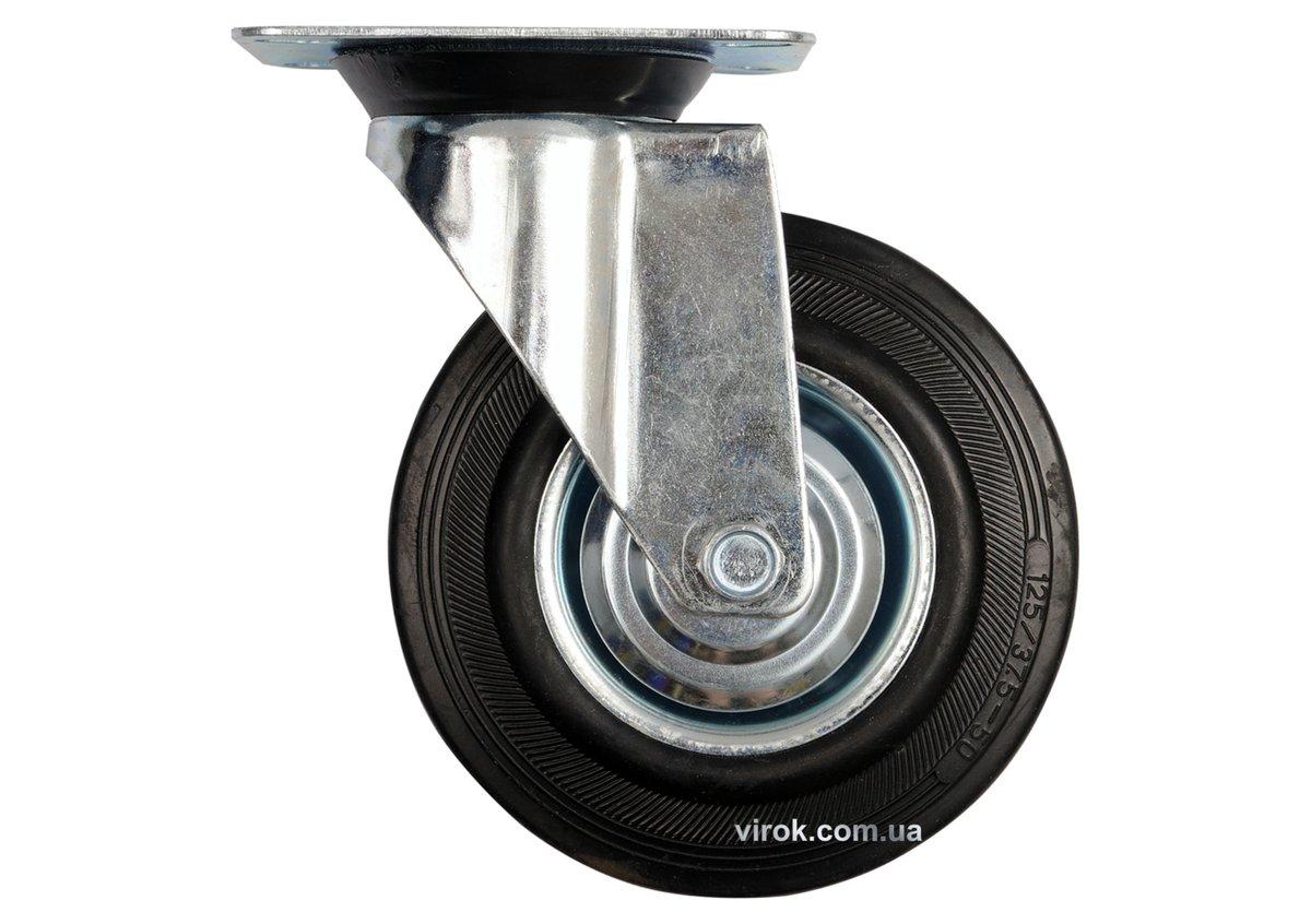 Колесо до візка Ø= 160 мм, b= 40 мм VOREL з обертовою опорою; h= 195 мм, навантаж.- 130 кг [10], фото 1